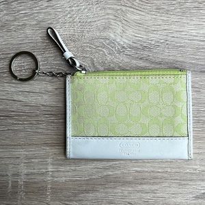 Coach Silver/Pear/White Signature Mini Skinny